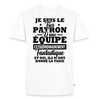Je suis le fier patron d'une équipe - T-shirt Premium bio Homme - blanc - Devant - Nico (187cm)