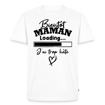 Bientôt maman - T-shirt Premium bio Homme - blanc - Devant - Nico (187cm)
