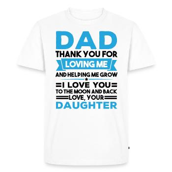 Cadeau père-fille - T-shirt Premium bio Homme - blanc - Devant - Nico (187cm)
