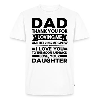 Cadeau père-fille - T-shirt Premium bio Homme - blanc - Devant - Nico (187cm)