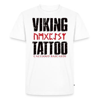 Viking Viking tatouage encré tatoué - T-shirt Premium bio Homme - blanc - Devant - Nico (187cm)