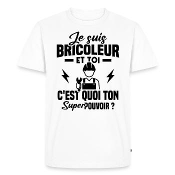 Je suis bricoleur - T-shirt Premium bio Homme - blanc - Devant - Nico (187cm)