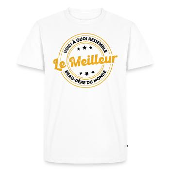 Le meilleur beau-père du monde - T-shirt Premium bio Homme - blanc - Devant - Nico (187cm)