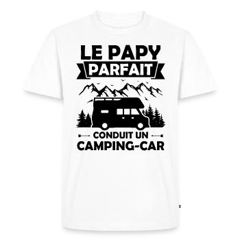 Le papy parfait conduit un camping car - T-shirt Premium bio Homme - blanc - Devant - Nico (187cm)