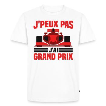 Je peux pas j ai grand prix - T-shirt Premium bio Homme - blanc - Devant - Nico (187cm)