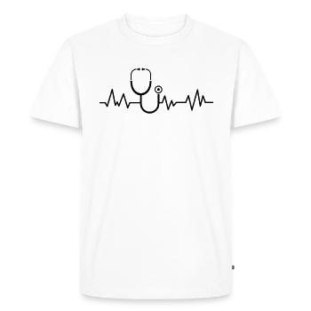 My heart beats for the stethoscope - Men's Premium Organic T-Shirt - white - Front - Nico (187cm)