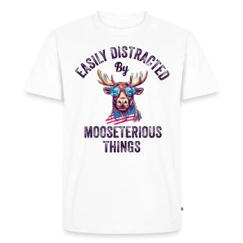 Facilement distrait drôle orignal orignal - T-shirt Premium bio Homme - blanc - Devant - Nico (187cm)