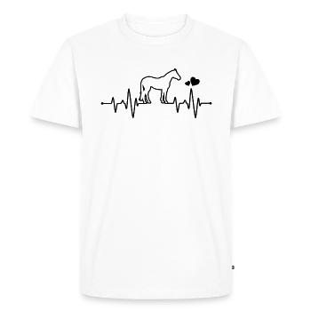 Chevaux à battement de cœur - T-shirt Premium bio Homme - blanc - Devant - Nico (187cm)