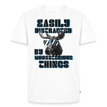 Facilement distrait drôle orignal orignal - T-shirt Premium bio Homme - blanc - Devant - Nico (187cm)