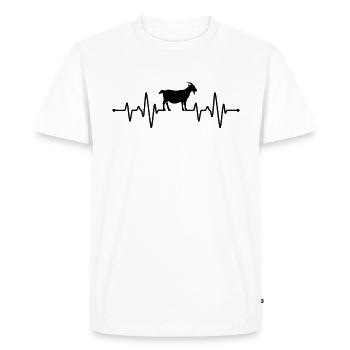 Battement de cœur de la chèvre - T-shirt Premium bio Homme - blanc - Devant - Nico (187cm)