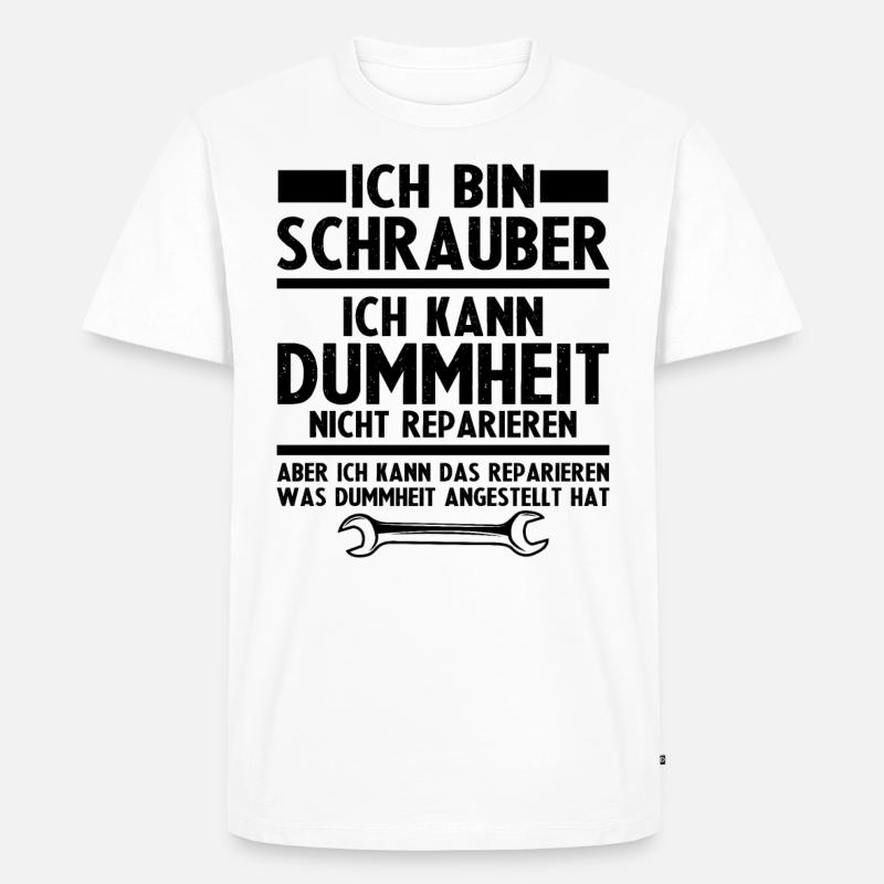 Ich bin schrauber - Männer Premium Bio T-Shirt - Weiß