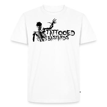 Skull Shirt Bastards Tattoo Inked - Men's Premium Organic T-Shirt - white - Front - Nico (187cm)