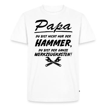 Papa du bist nicht nur der Hammer Werkzeugkasten - Männer Premium Bio T-Shirt - Weiß - Vorne - Nico (187cm)