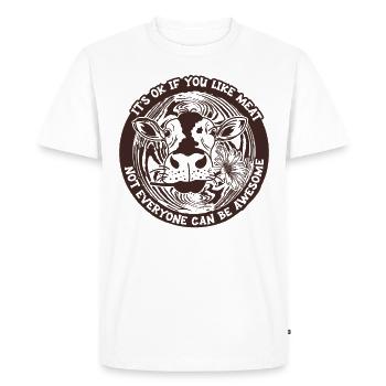 Végétarien Vivant Végétalien - T-shirt Premium bio Homme - blanc - Devant - Nico (187cm)
