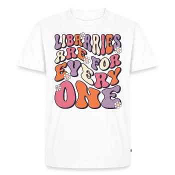 Libraries are for everyone to read - Men's Premium Organic T-Shirt - white - Front - Nico (187cm)