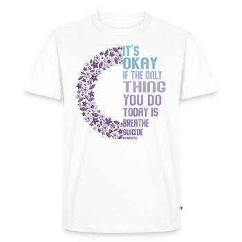 Guerrier de la santé mentale violet et turquoise - T-shirt Premium bio Homme - blanc - Devant - Nico (187cm)