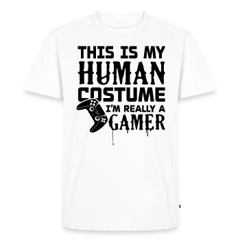 Je suis vraiment un joueur - T-shirt Premium bio Homme - blanc - Devant - Nico (187cm)