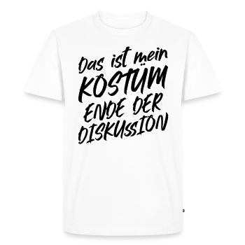 C’est mon costume Fin de la discussion - T-shirt Premium bio Homme - blanc - Devant - Nico (187cm)