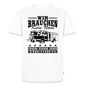 Nous n’avons pas besoin de donner un GPS à nos clients - T-shirt Premium bio Homme - blanc - Devant - Nico (187cm)