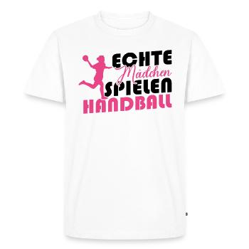 Real girls playing handball - Men's Premium Organic T-Shirt - white - Front - Nico (187cm)