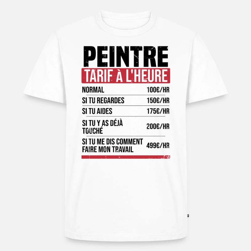 Maler Stundensatz Humor Geschenkidee - Männer Premium Bio T-Shirt - Weiß