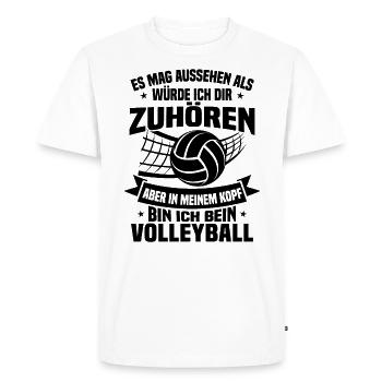 In my head I'm playing volleyball - Men's Premium Organic T-Shirt - white - Front - Nico (187cm)