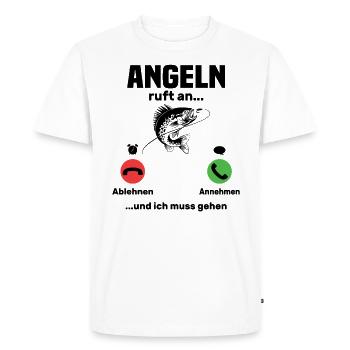 Appels de pêcheur, cadeau de pêcheur drôle - T-shirt Premium bio Homme - blanc - Devant - Nico (187cm)