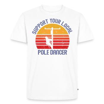 American Lineman Powerline Worker Design - Men's Premium Organic T-Shirt - white - Front - Nico (187cm)