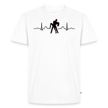 Salsero et salsera Heartbeat Salsa - T-shirt Premium bio Homme - blanc - Devant - Nico (187cm)