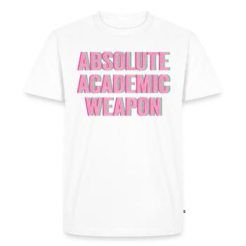 L’arme académique absolue des étudiants - T-shirt Premium bio Homme - blanc - Devant - Nico (187cm)