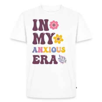 À l’ère de l’anxiété, je repense drôle - T-shirt Premium bio Homme - blanc - Devant - Nico (187cm)