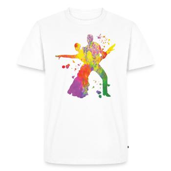 Danseuse d’aquarelle de couple de danse latine - T-shirt Premium bio Homme - blanc - Devant - Nico (187cm)