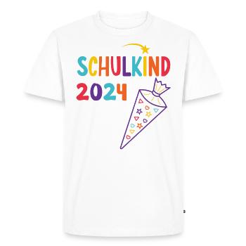 Start of school enrollment school child 2024 - Men's Premium Organic T-Shirt - white - Front - Nico (187cm)