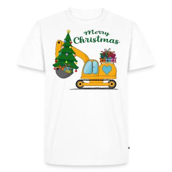 Pelle Joyeux Noël jaune - T-shirt Premium bio Homme - blanc - Devant - Nico (187cm)
