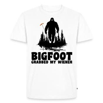 Bigfoot Grabbed My Wiener, Funny - T-shirt Premium bio Homme - blanc - Devant - Nico (187cm)