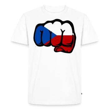 Drapeau de la République tchèque - T-shirt Premium bio Homme - blanc - Devant - Nico (187cm)