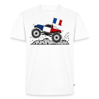 Drapeau Monster Truck France - T-shirt Premium bio Homme - blanc - Devant - Nico (187cm)