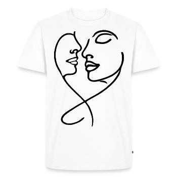 Two Souls One Line - Men's Premium Organic T-Shirt - white - Front - Nico (187cm)