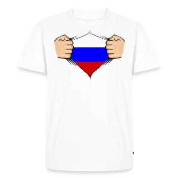 Conception du drapeau de la Russie - T-shirt Premium bio Homme - blanc - Devant - Nico (187cm)
