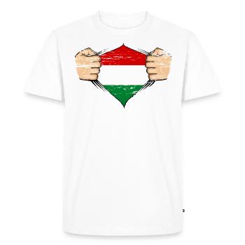 Drapeau de la Hongrie utilisé - T-shirt Premium bio Homme - blanc - Devant - Nico (187cm)