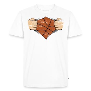 Basketball Design utilisé - T-shirt Premium bio Homme - blanc - Devant - Nico (187cm)