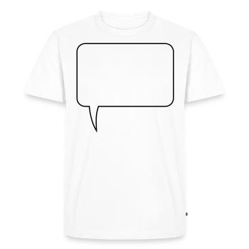 Conception rectangulaire de bulle de dialogue - T-shirt Premium bio Homme - blanc - Devant - Nico (187cm)