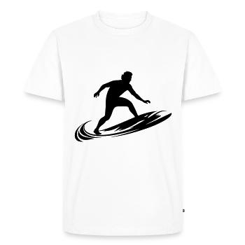 Silhouette Homme Surfeur - T-shirt Premium bio Homme - blanc - Devant - Nico (187cm)