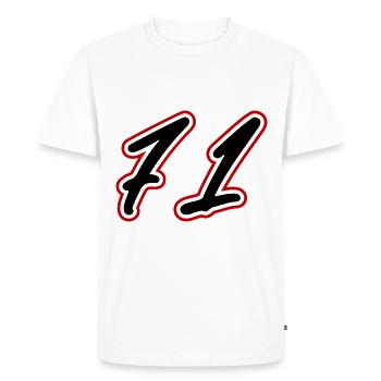 71 Symbole numérique - T-shirt Premium bio Homme - blanc - Devant - Nico (187cm)
