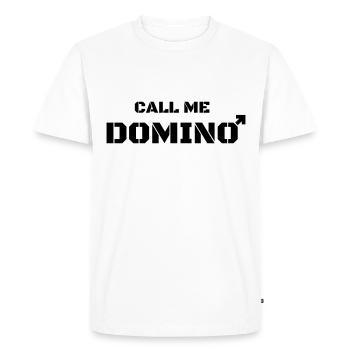Appelez-moi Dominoes, pas dominatrice - T-shirt Premium bio Homme - blanc - Devant - Nico (187cm)