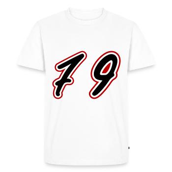 79 Symbole numérique - T-shirt Premium bio Homme - blanc - Devant - Nico (187cm)