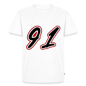 91 Symbole numérique - T-shirt Premium bio Homme - blanc - Devant - Nico (187cm)