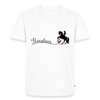 Horselover Horse Lover Lettering - Men's Premium Organic T-Shirt - white - Front - Nico (187cm)