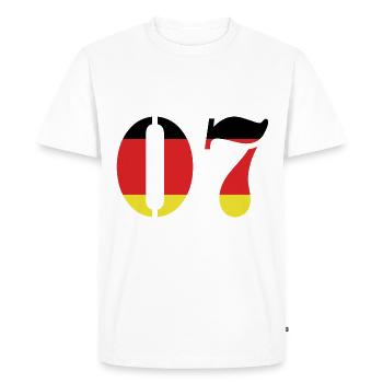 Maillot à 7 numéros Allemagne - T-shirt Premium bio Homme - blanc - Devant - Nico (187cm)