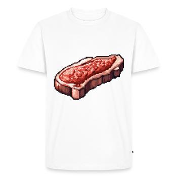 Steak Filet Pixel Icon - T-shirt Premium bio Homme - blanc - Devant - Nico (187cm)